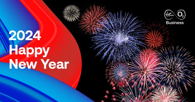 Image shows fireworks and the headline 2024 Happy New Year