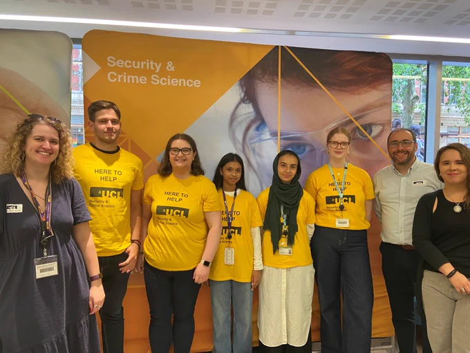 Photo at Open Day of SCS staff and students on the stand in the Engineering faculty.